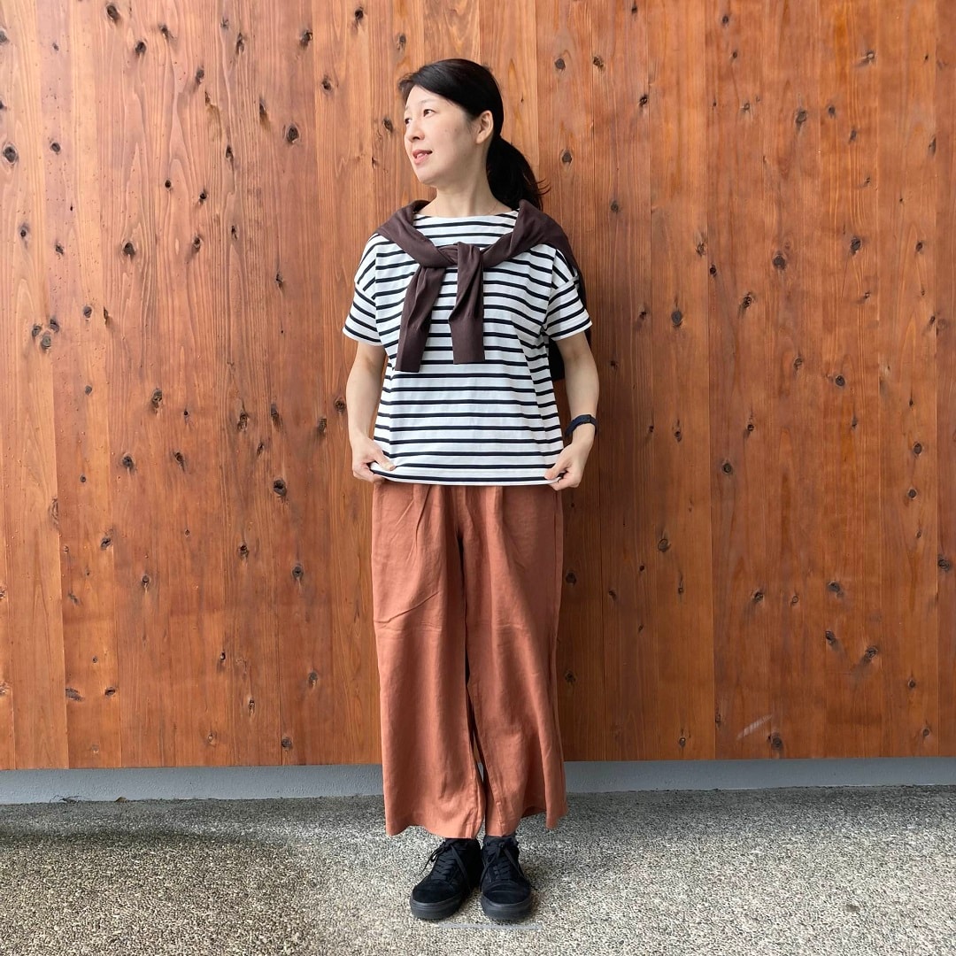 ボーダーボートネック半袖Ｔシャツ