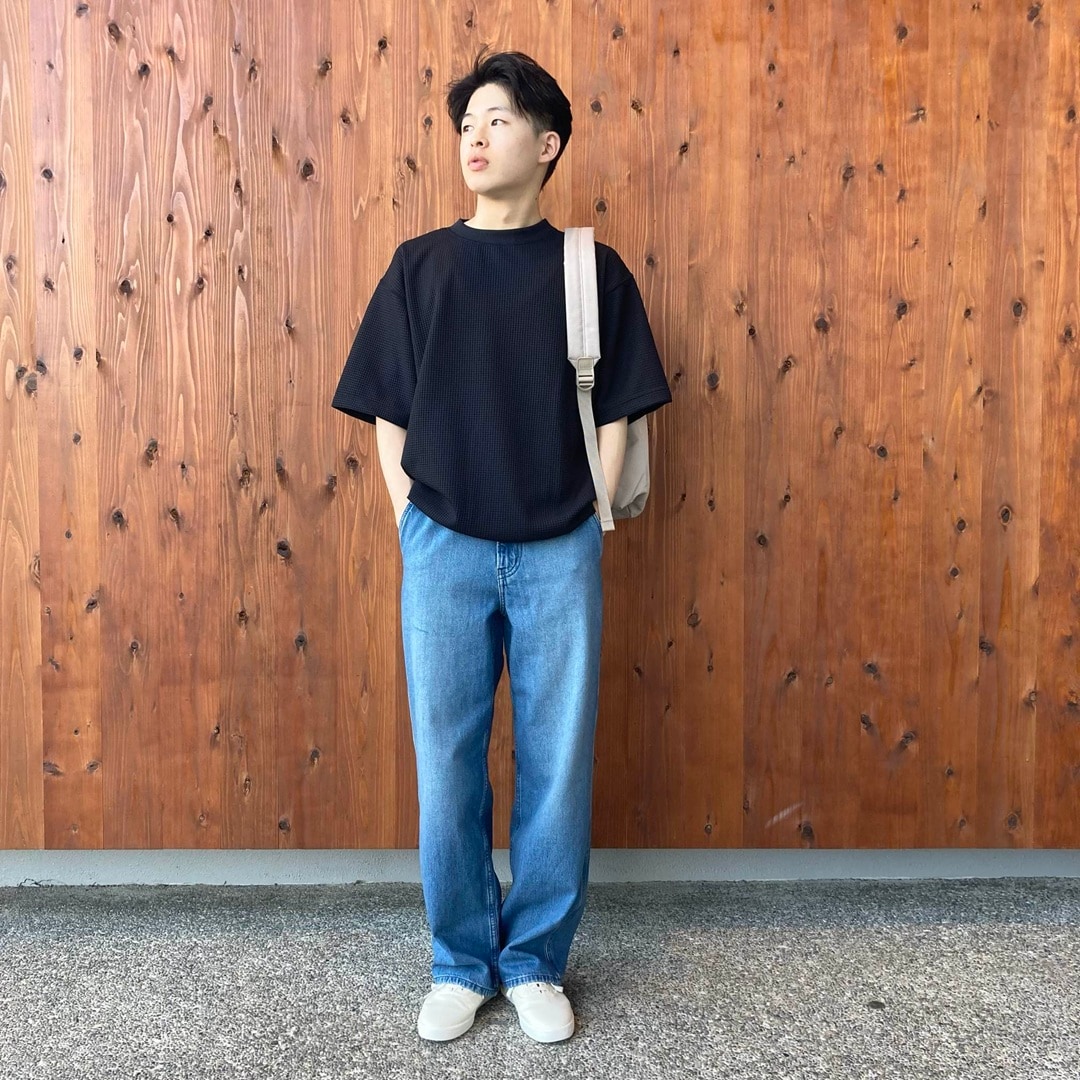 uvカット乾きやすいワッフルクルーネック半袖Ｔシャツ