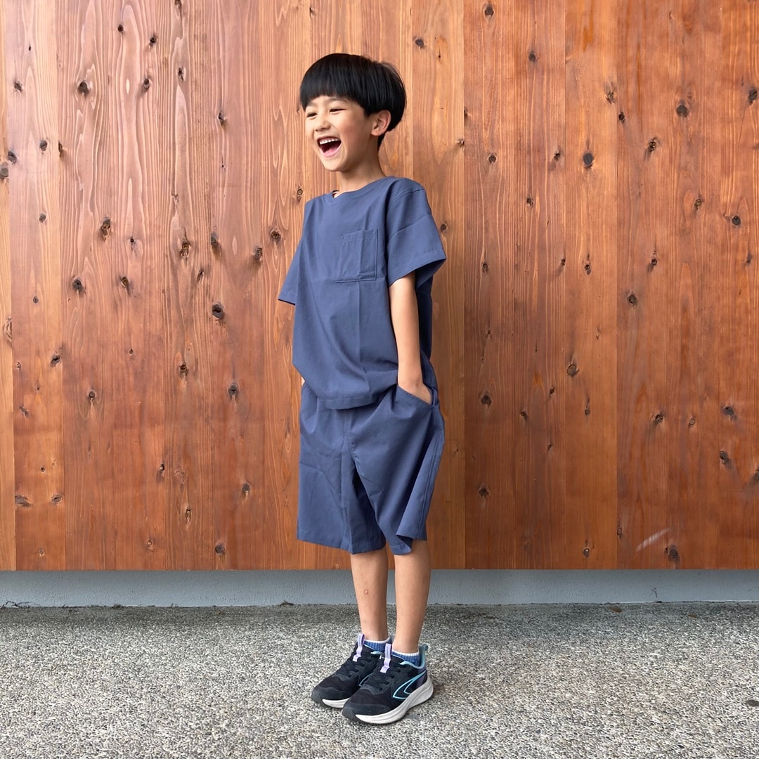 キッズ風を通す布帛半袖Tシャツ