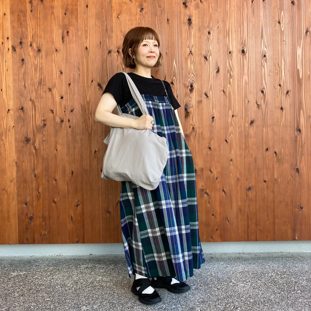 マドラスチェックサロペット