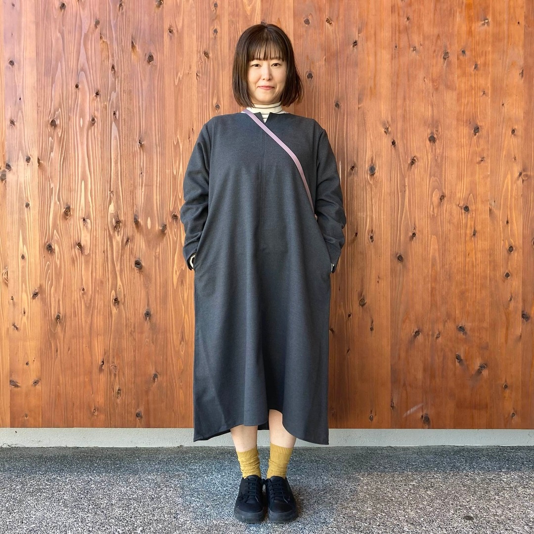 起毛長袖ワンピース