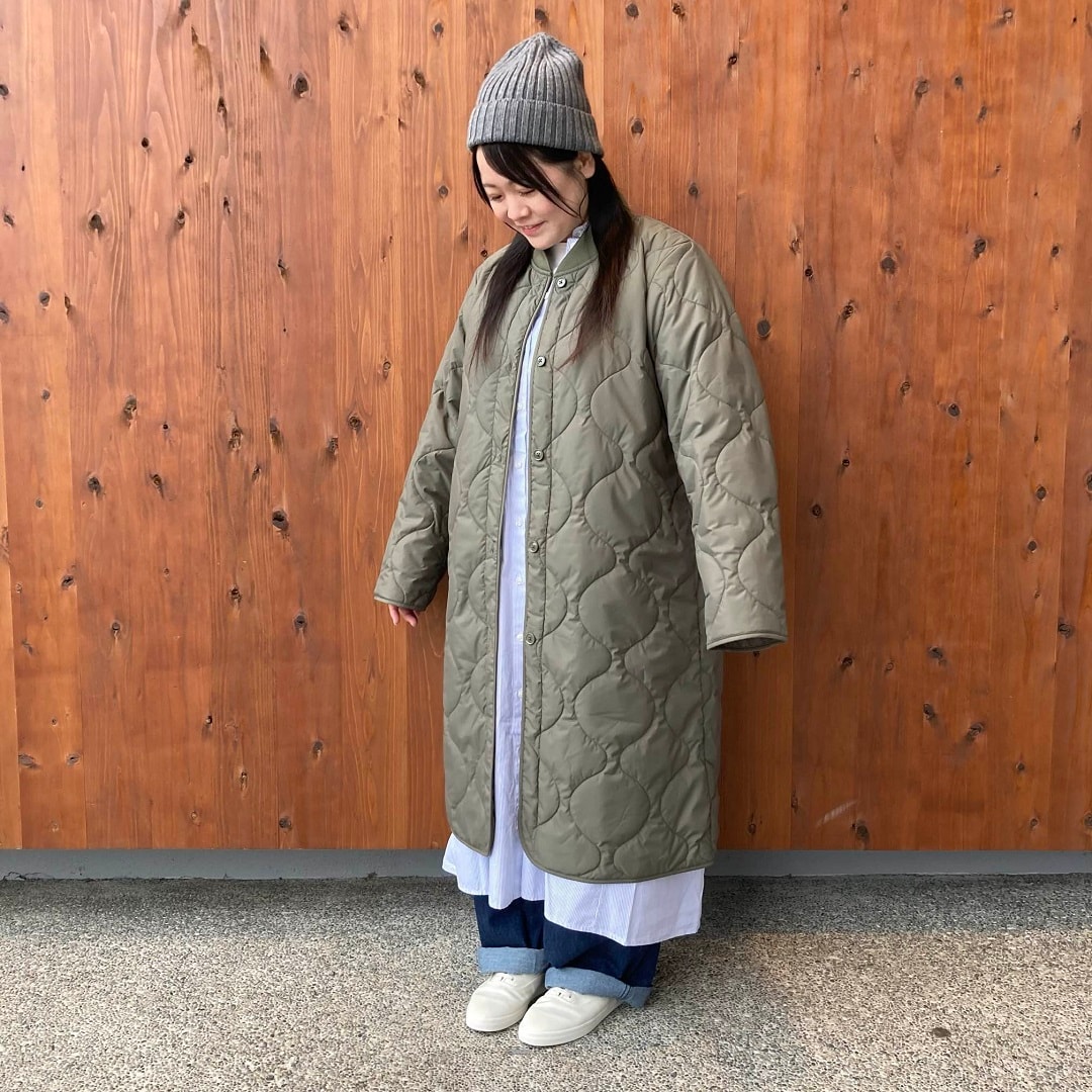 ふんわり中わたキルティングコート