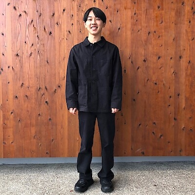 【極希少】無印良品 2022年製 ヘンプ100% カバーオール 墨黒 M 絶版品 新大村駅前】身長172㎝｜無印良品 新大村駅前