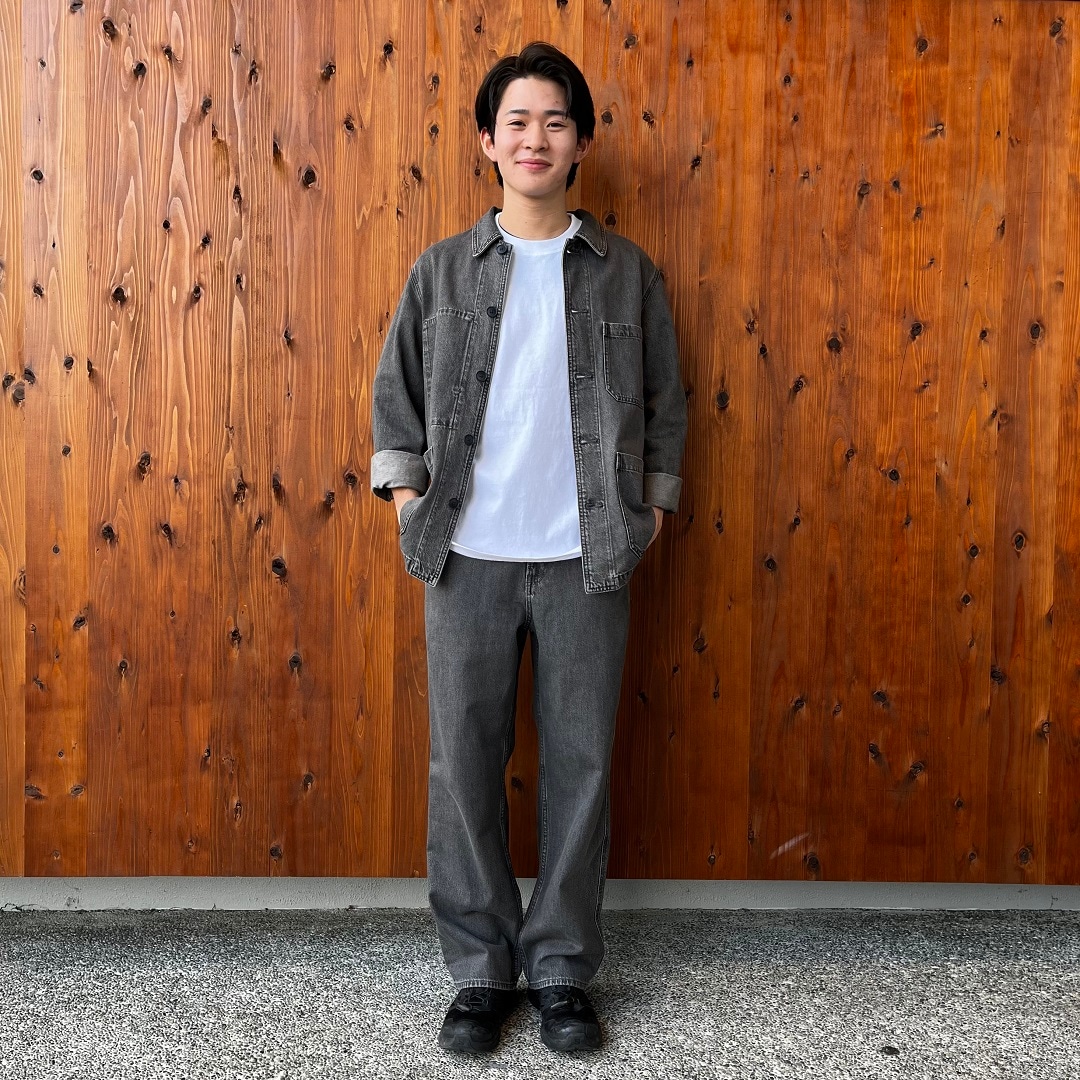 木の実から作ったカポック混デニムカバーオール