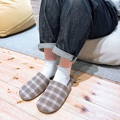 【コープさっぽろ岩見沢南】もけもけ素材のフランネルスリッパ