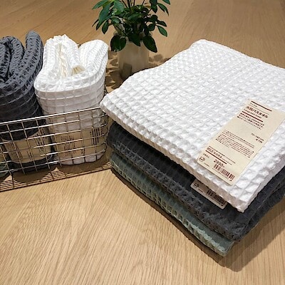 【コープさっぽろ岩見沢南】乾きやすいワッフルタオル