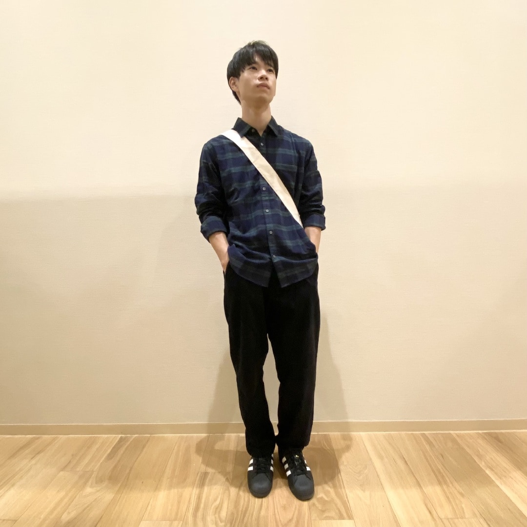スタッフスナップ　フランネル長袖シャツ