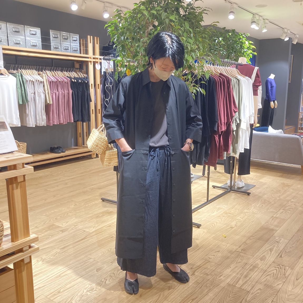 【岡山表町商店街】コットン混サテンワンピース