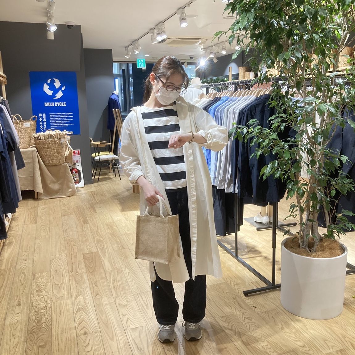 【岡山表町商店街】洗いざらしブロードレギュラーカラー長袖OP