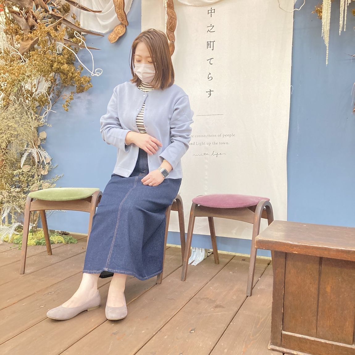 【岡山表町商店街】オン・オフどちらも使える「疲れにくい　起毛フラットシューズ」