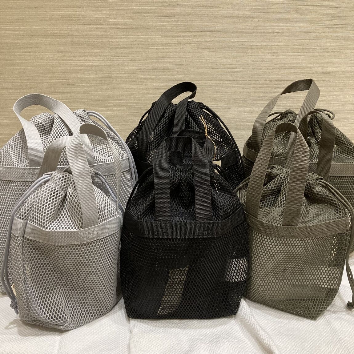 持ち手付き巾着