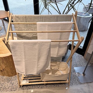 【唐津】竹材　折りたためるタオルハンガー