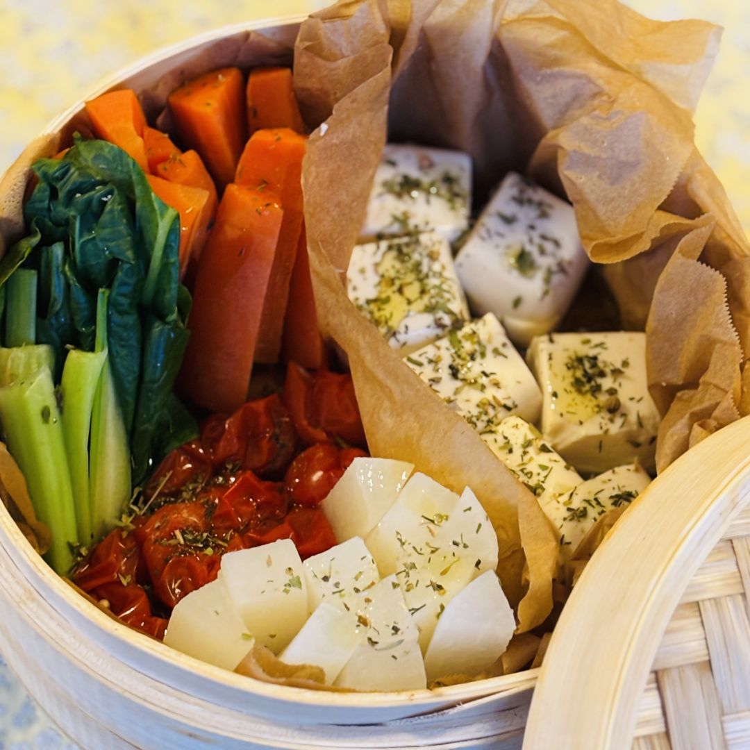 蒸し豆腐、蒸し野菜のハーブ風味-3