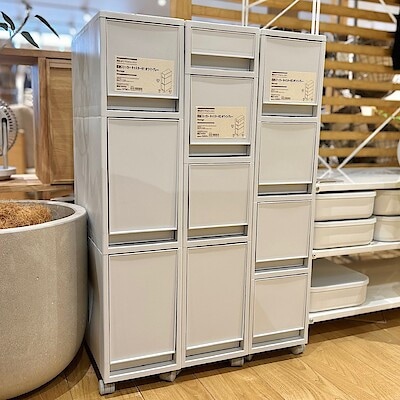 【ハピオ木野】新商品｜再生ポリプロピレン入り収納ストッカー　ホワイトグレー