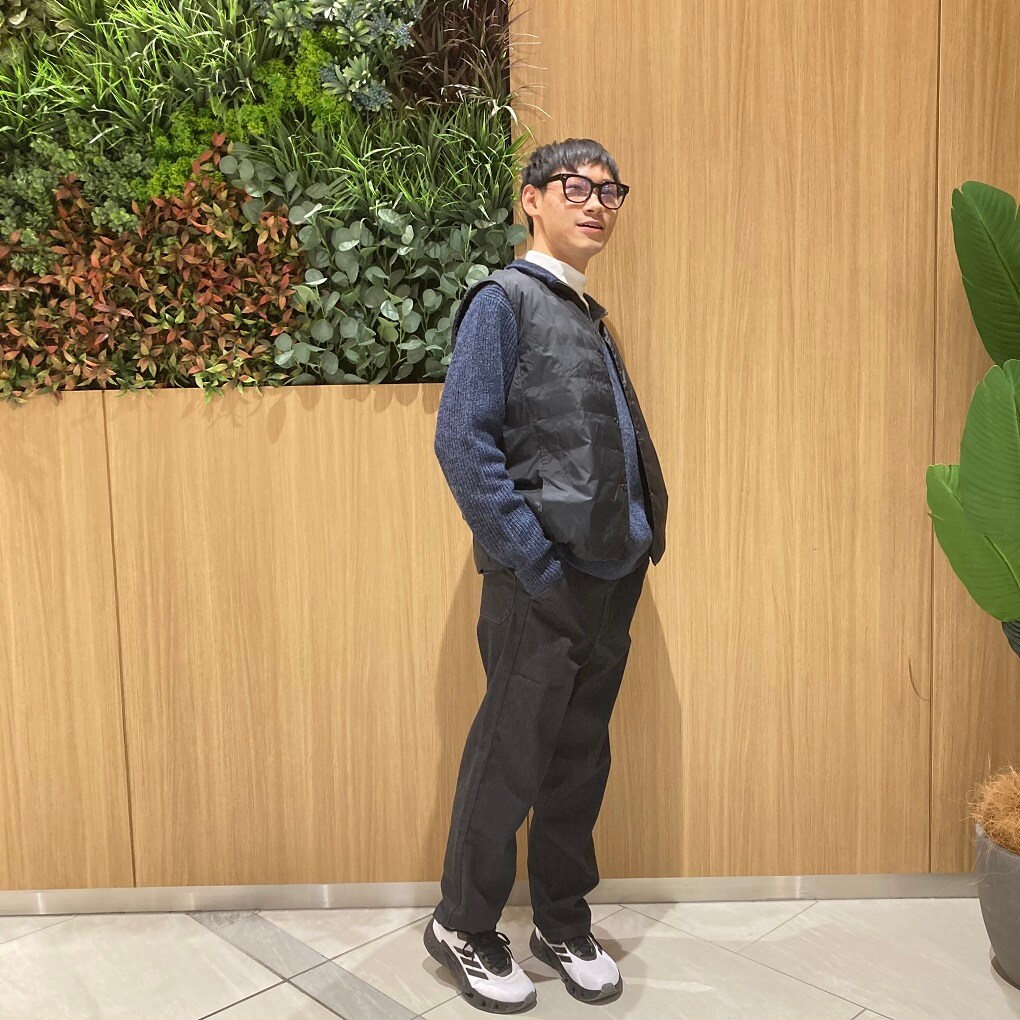 ウールミドルゲージ畦編みハーフジップセーター