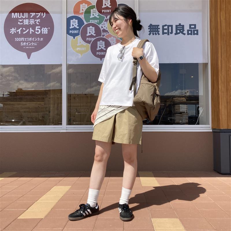 【堅田】涼感UVカットワイド半袖Tシャツを使用したコーディネート