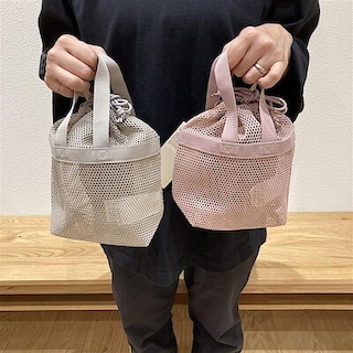 【堅田】新色が仲間入りしました「立体メッシュ持ち手付き巾着」のご紹介