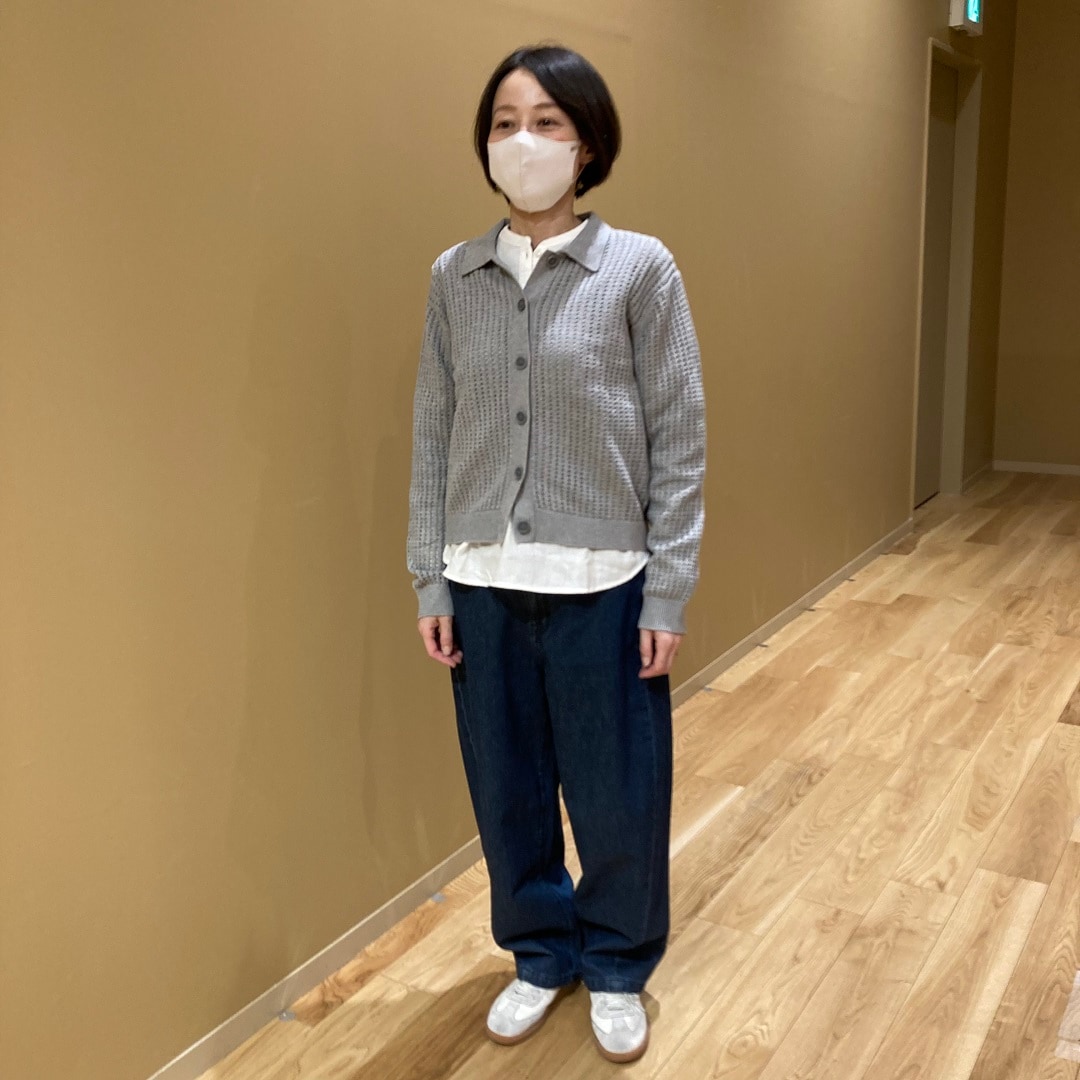 洗えるメッシュポロカーディガン