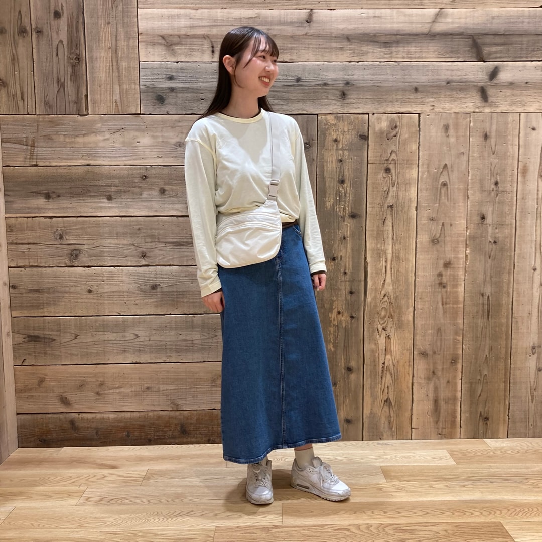 強撚天竺編み　クルーネック　長袖Tシャツ