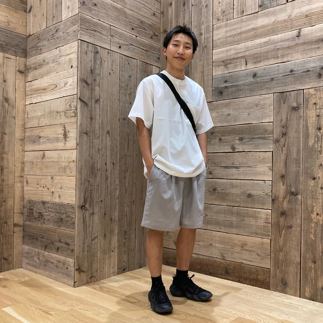 風を通す　半袖布帛Tシャツ