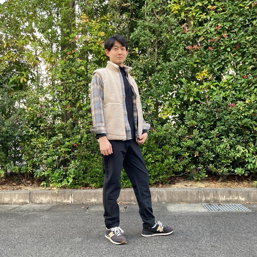 紳士　ボアフリースベスト