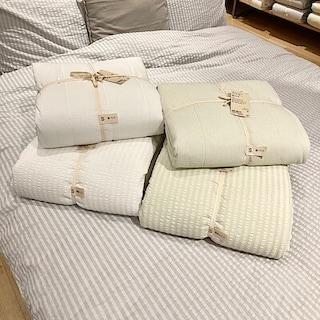 【かんらショッピングパーク】新商品『サッカー織　敷パッド、薄掛けふとん』