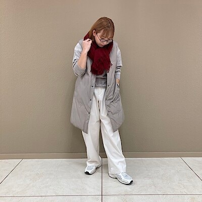 婦人 軽量ダウンポケッタブルノーカラーロングベスト | 無印良品