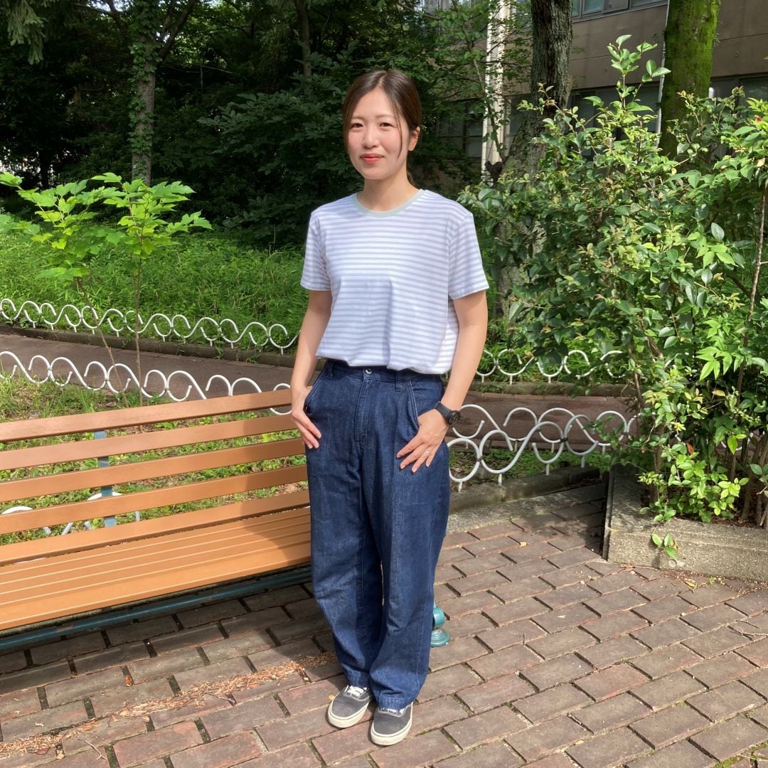 天竺編みクルーネック半袖Tシャツの正面写真