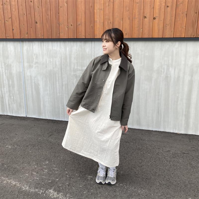 撥水コーデュロイ衿ショートブルゾン