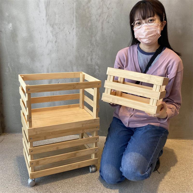 重ねて使える　竹材すのこボックス
