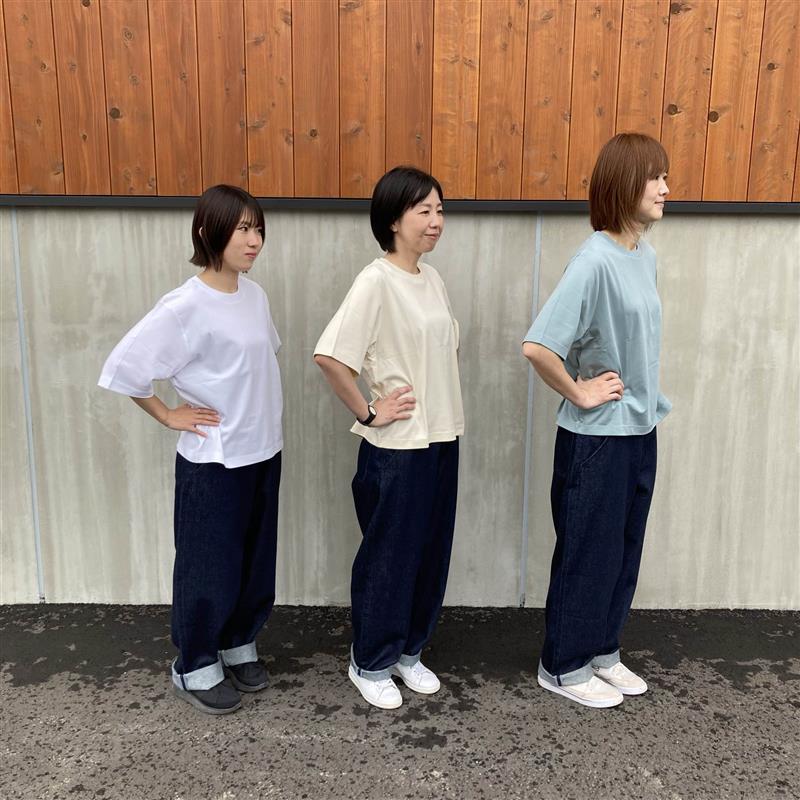 婦人　涼感UVカットクルーネックワイド半袖Tシャツ