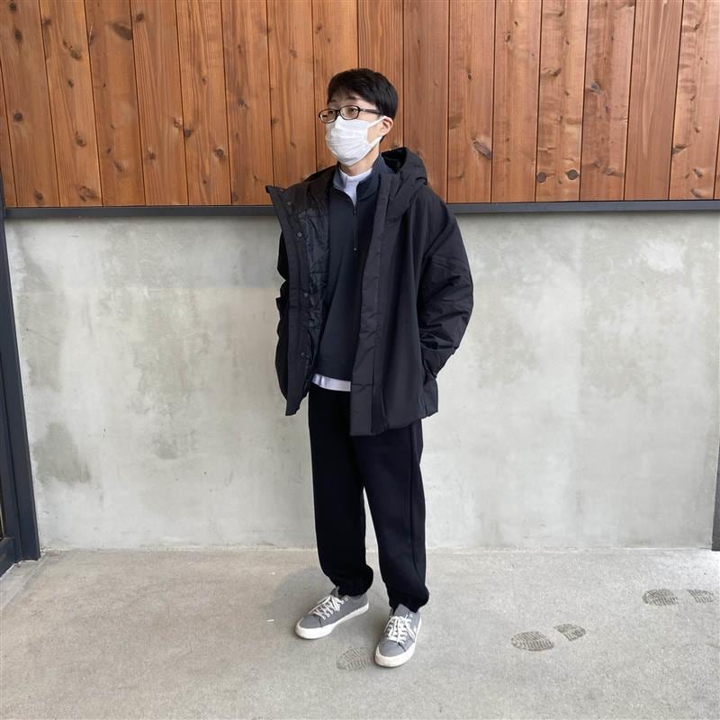 防風撥水中わたフードジャケット