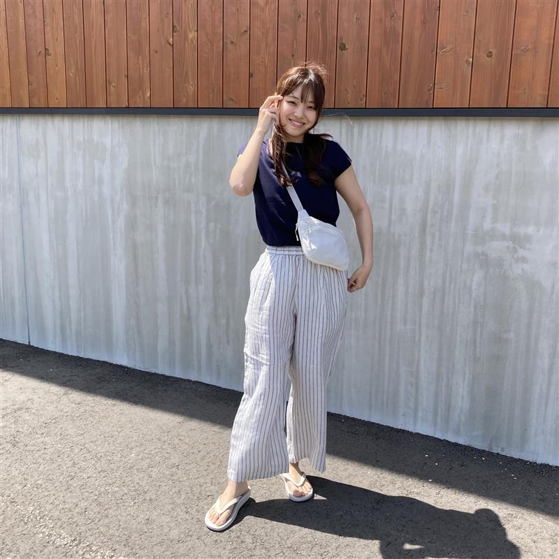 リネン洗いざらしイージーワイドパンツ