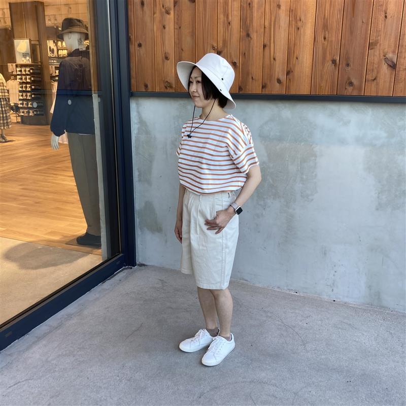 ボートネック半袖Tシャツ