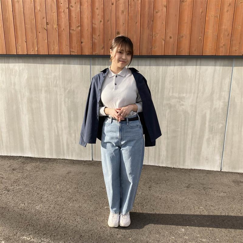 洗える畦編みポロセーター