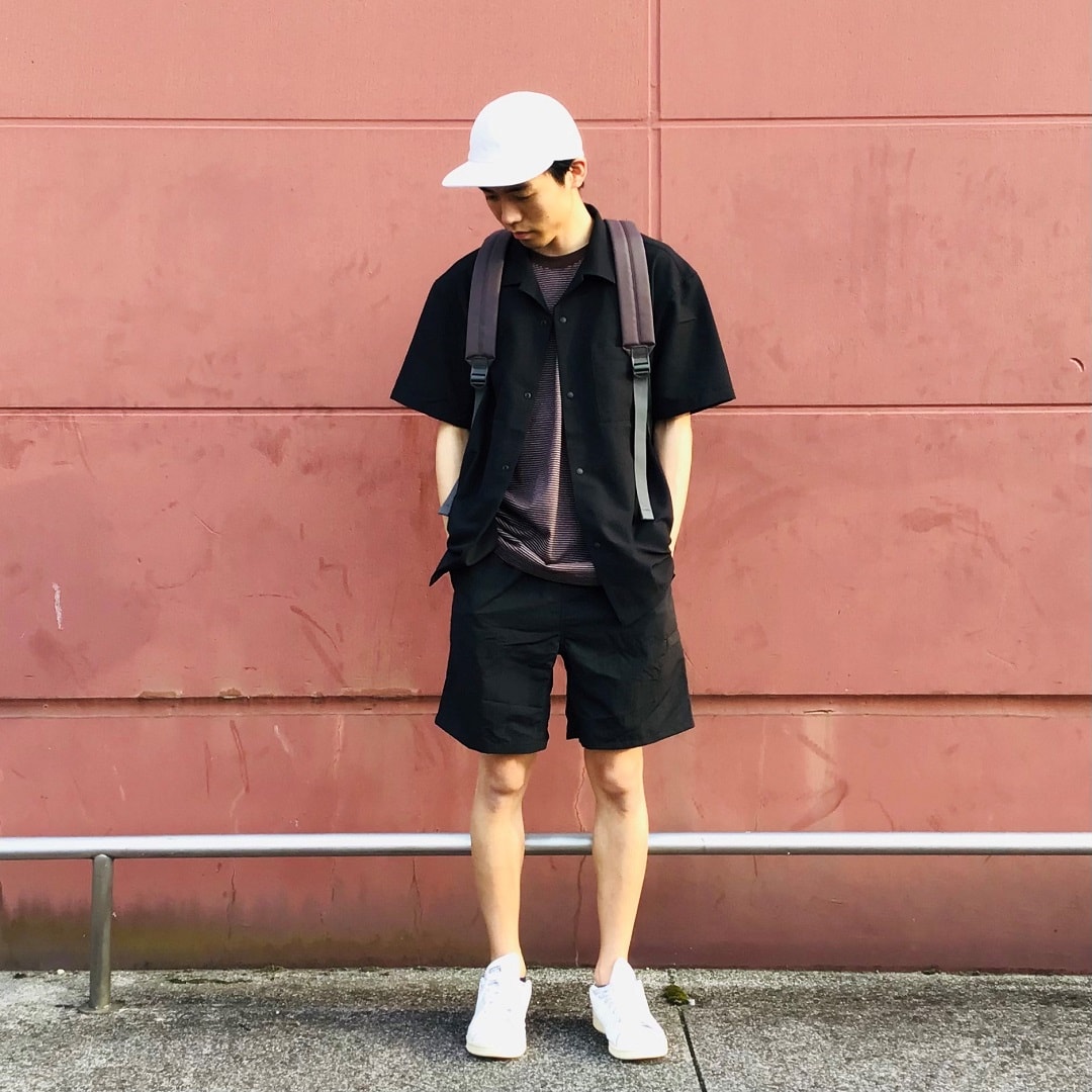 オープンカラー半袖シャツ