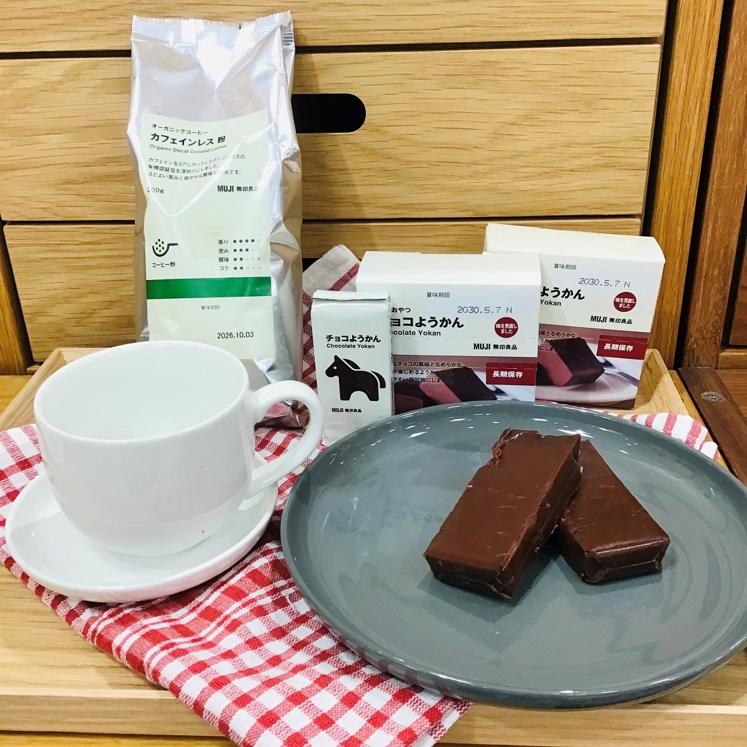 チョコようかん、コーヒー