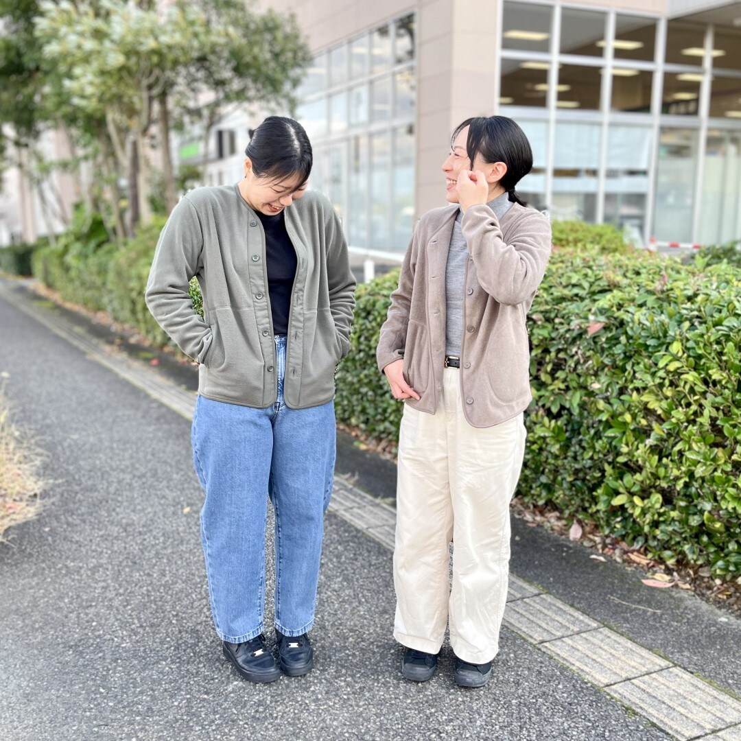 【イオンモール新発田】素材に還るフリースカーディガンを着比べてみました