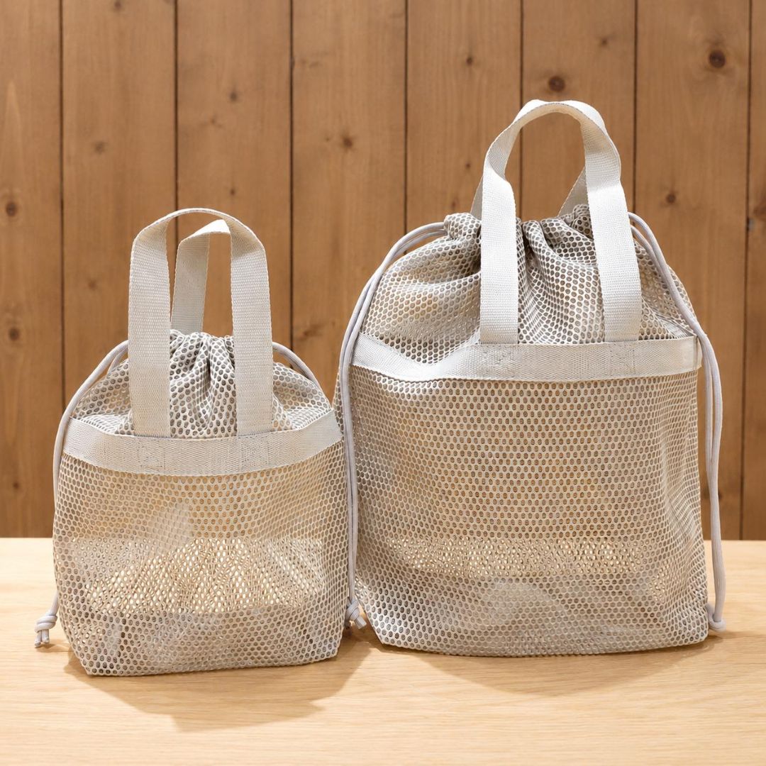 【ハピオ木野】新色が登場｜立体メッシュ持ち手付き巾着_XRYt4R