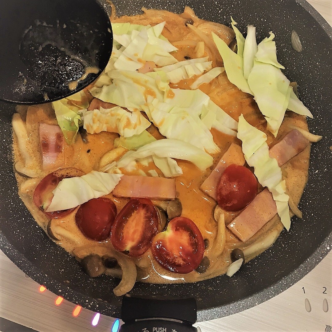 【エスパル福島】ひとり分からつくれる鍋の素を使った『カレークリームパスタ』