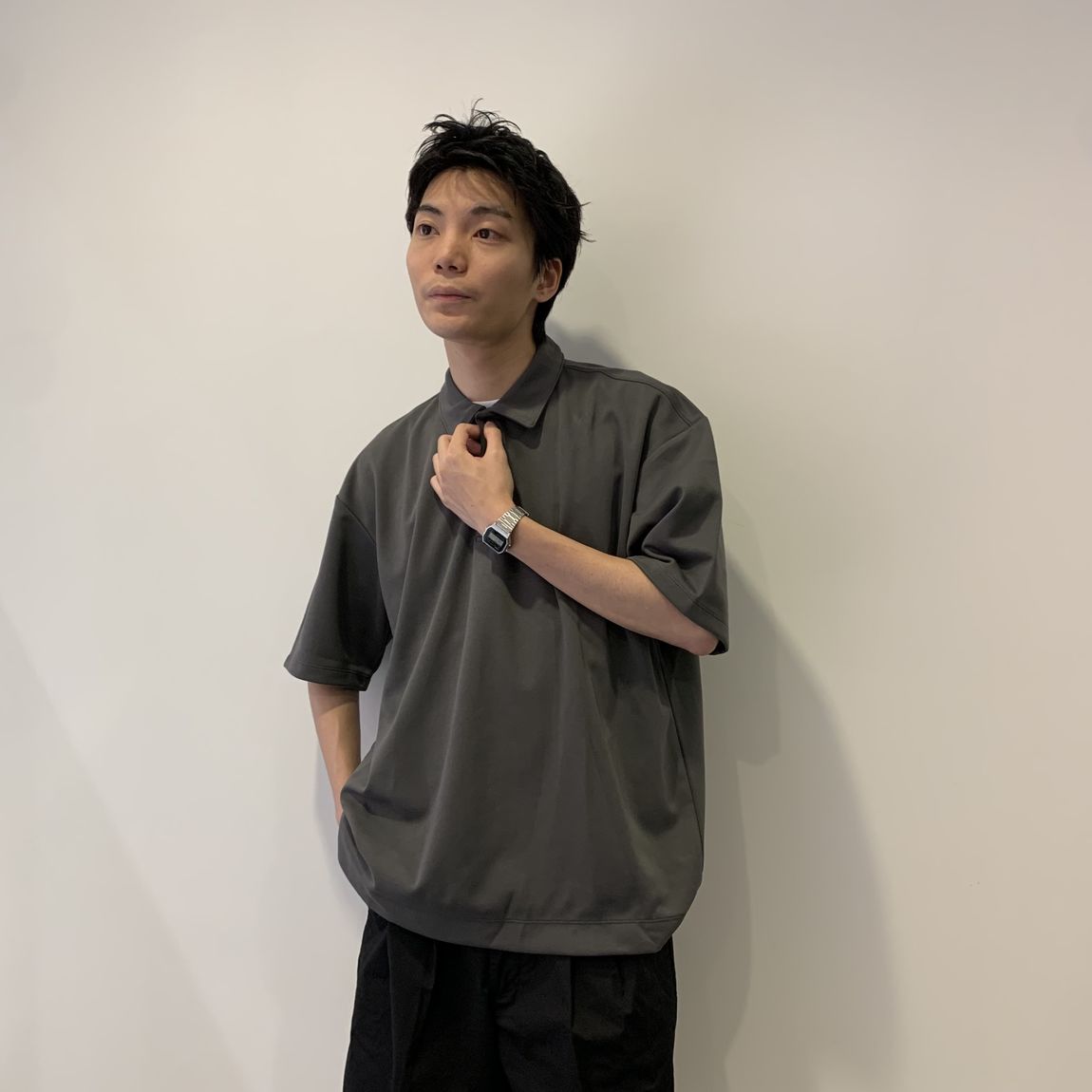 紳士着衣　バストアップ　涼感ワイドポロシャツ