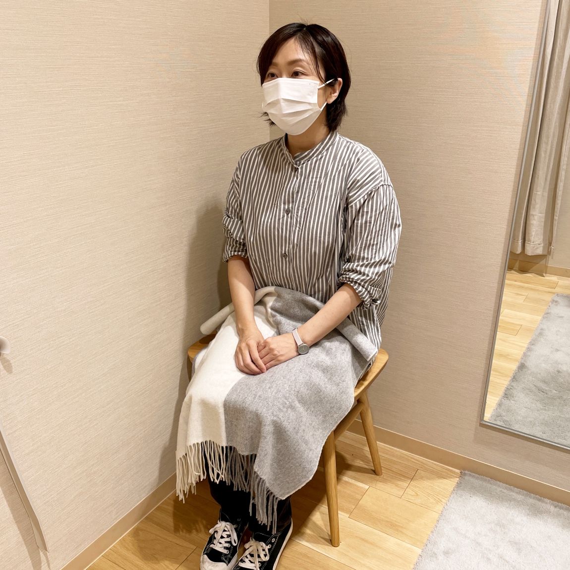 【イトヨーカドー弘前】膝掛けにもなる大判ストール