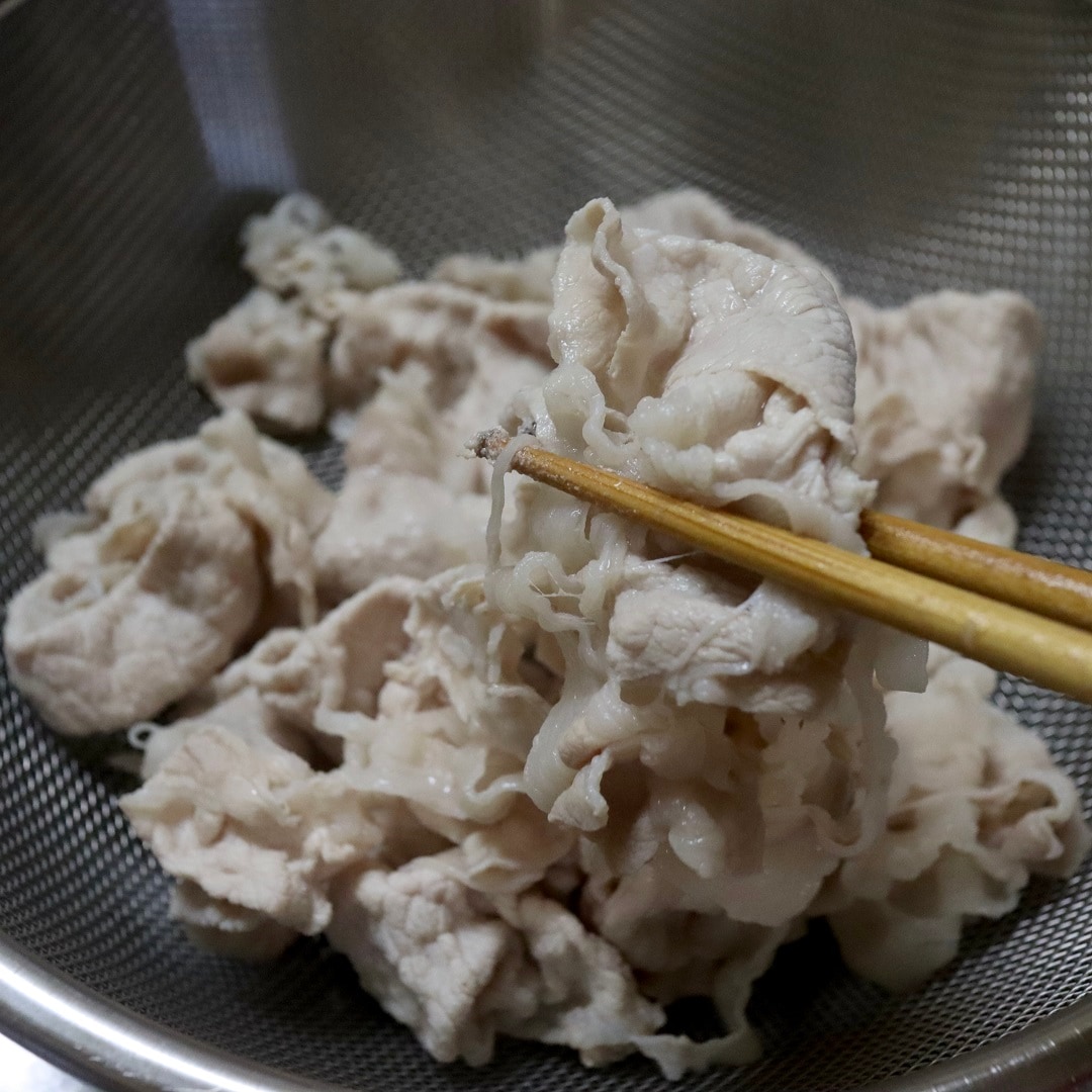 【難波】なすと豚しゃぶのごまポン酢だれ
