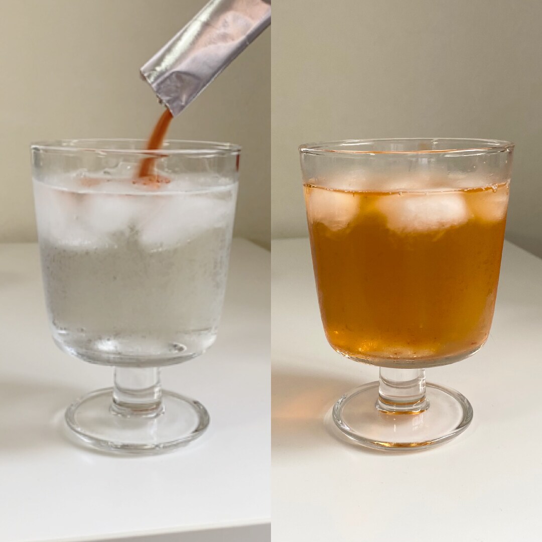 水にサッととけるお茶