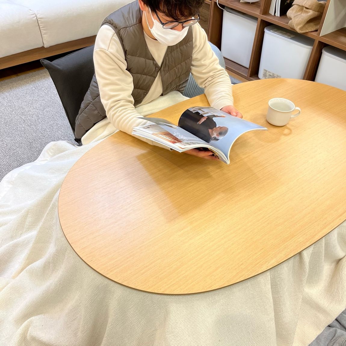 ダウンベストこたつ