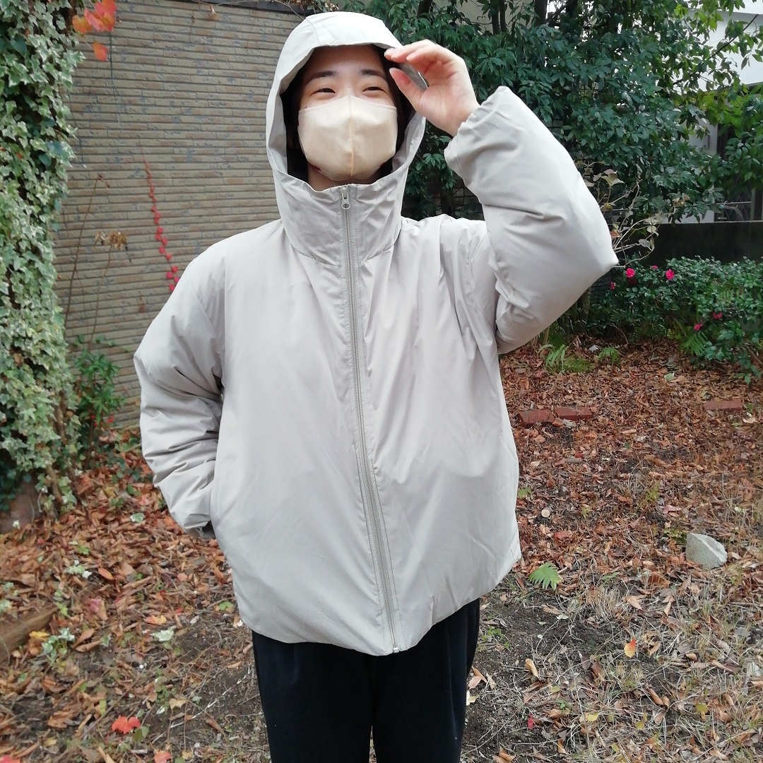 フードを被った写真