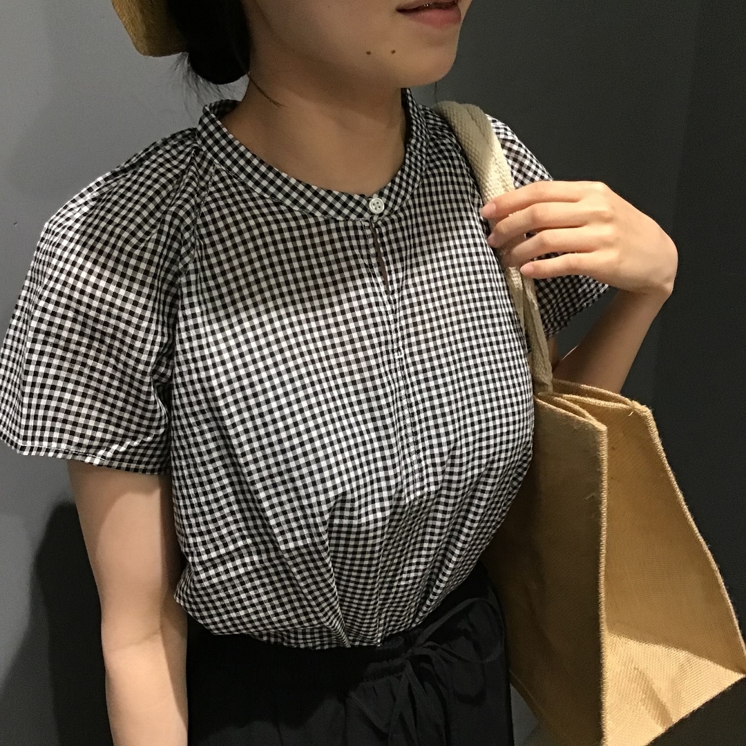 強撚ボイルフレンチスリーブブラウス