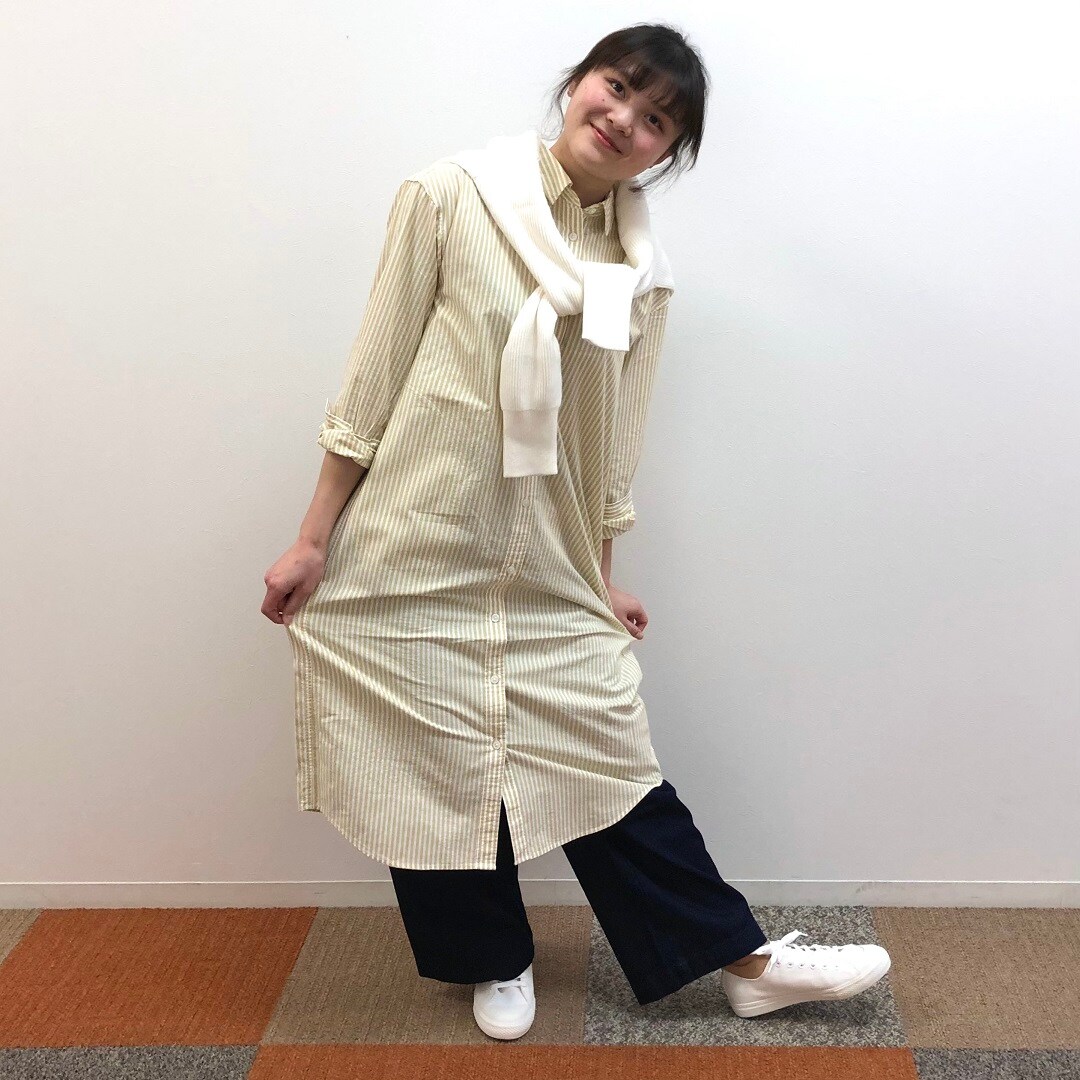 【ザ・モール仙台長町】婦人ブロードレギュラーカラー長袖ワンピース