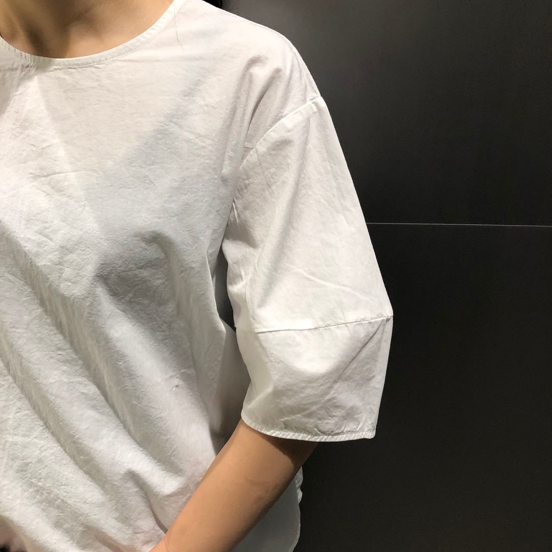 涼感ブロード半袖ブラウス