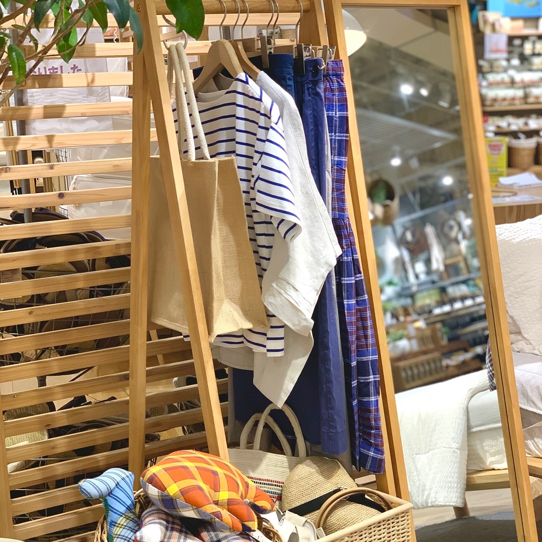 無印【定価2.5万】木製ミラー＆ハンガーラック2個セット 直接お渡し可